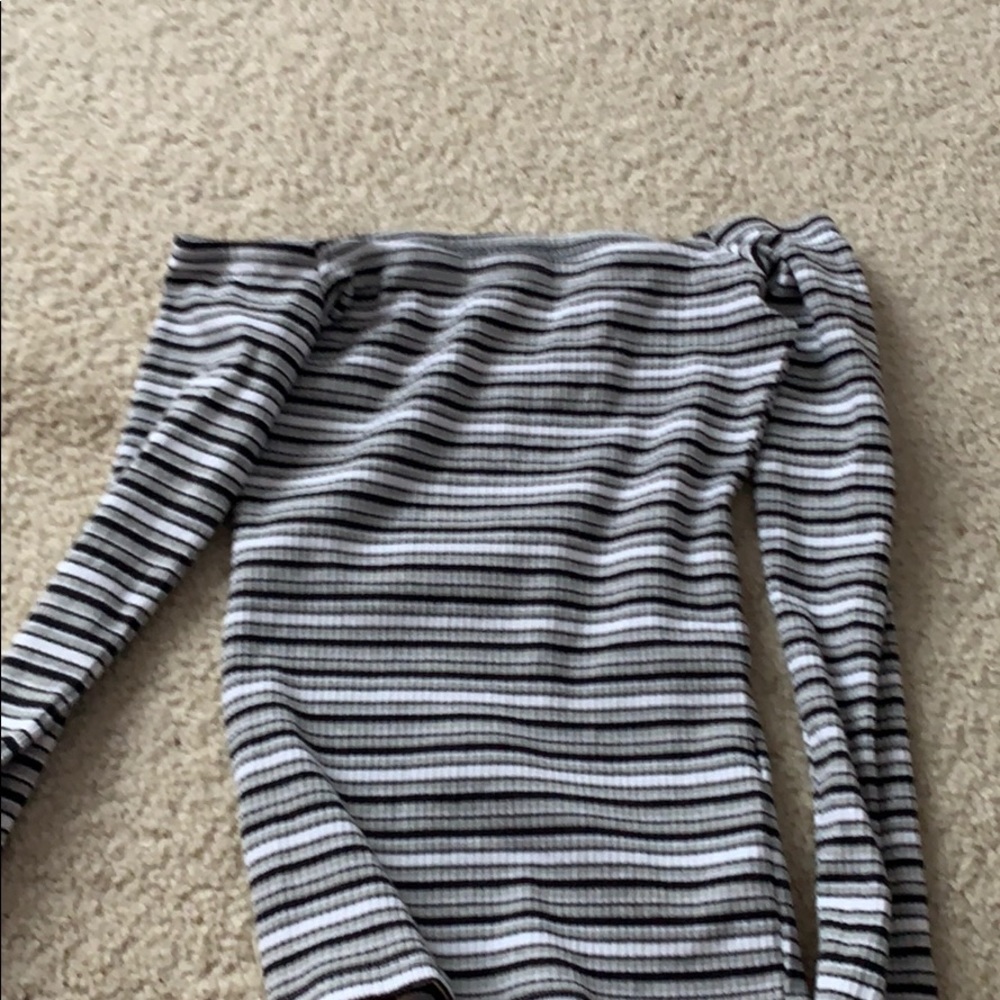 off shoulder striped hollister top